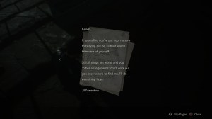 RE2 Chasing Jill Letter Text