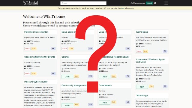What is WT.Social Jimmy Wales WikiTribune social network