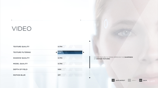 Detroit: Become Human PC Review graphics settings customization