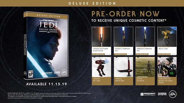 star wars jedi fallen order deluxe edition vs regular differences bonuses