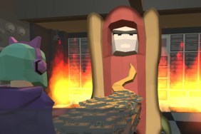 split or steal hotdog man