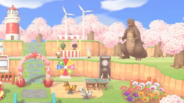 Animal Crossing: New Horizons island Godzilla