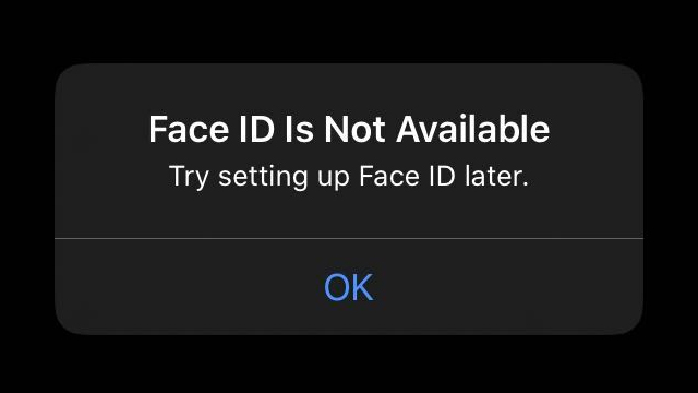 iPhone Face ID is not available