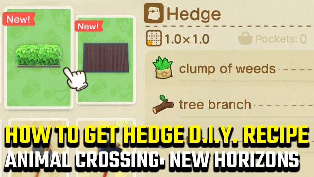 Animal Crossing: New Horizons hedge recipe