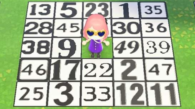 Animal Crossing board game bingo