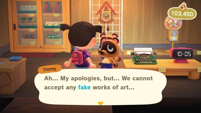 Can you sell fake artwork in Animal Crossing: New Horizons?