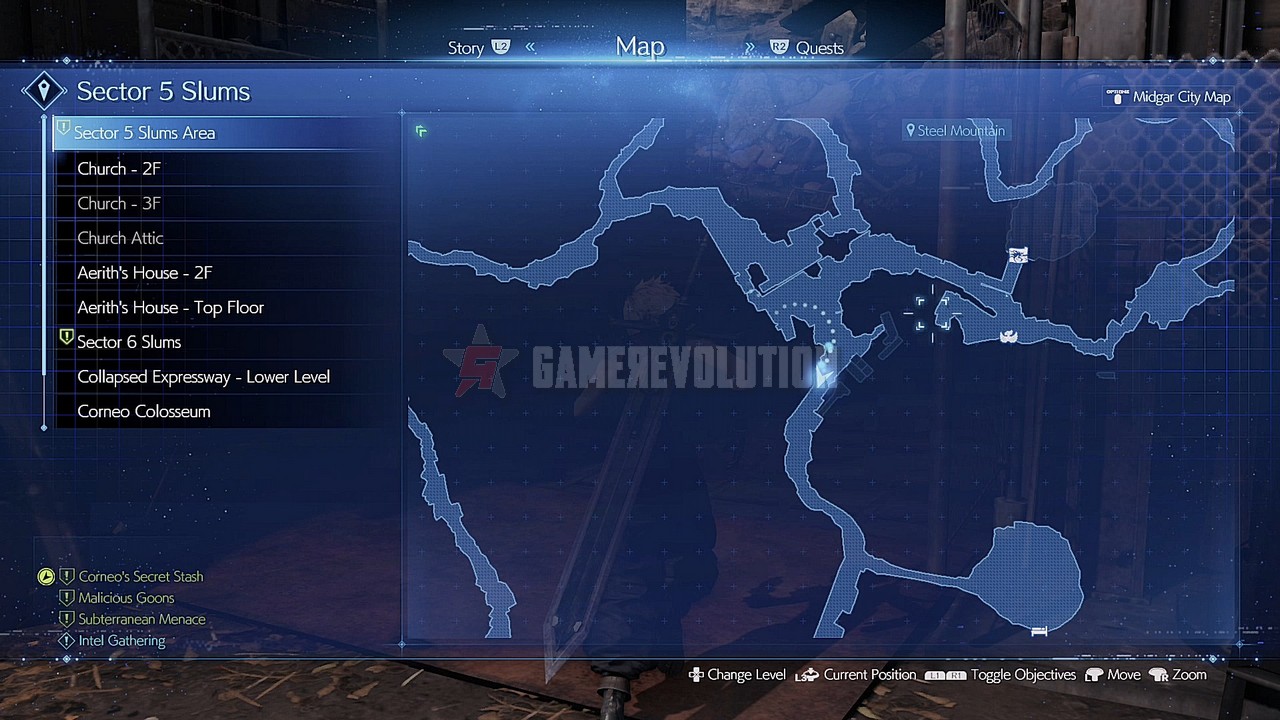 Final Fantasy 7 Remake Corneos Stash 1 Map