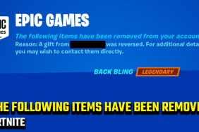 Fortnite The following items have been removed from your account error