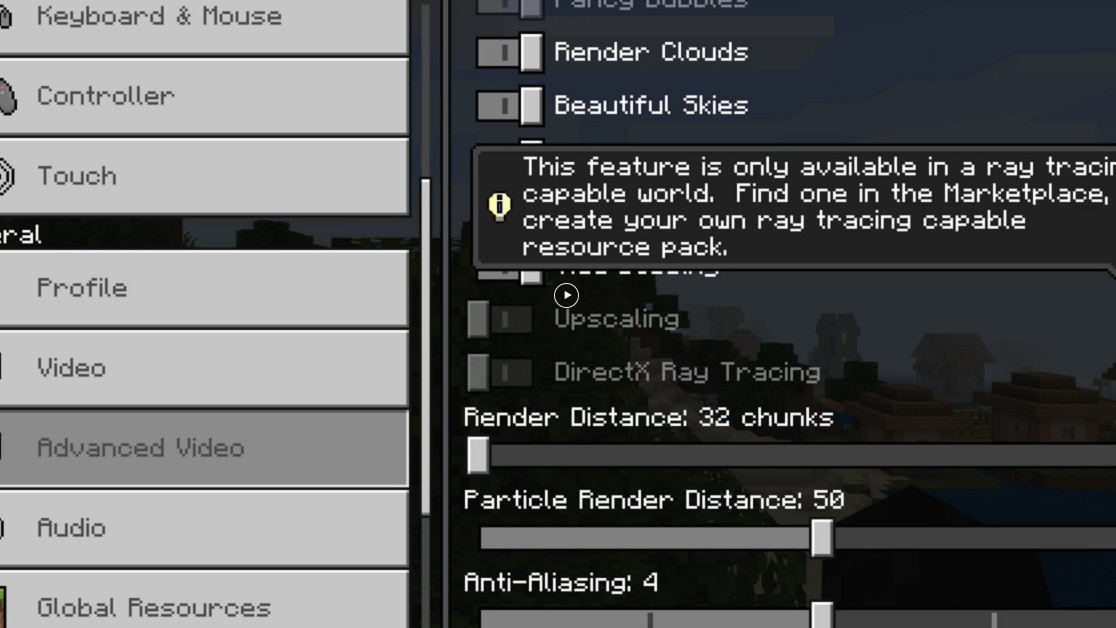 MCPE RTX: Turn On Settings (iOS & Android) 