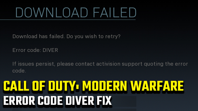 Call of Duty: Modern Warfare Error Code Diver