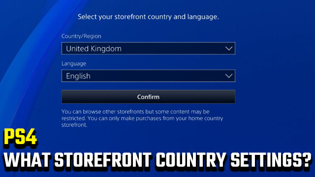 PS4 storefront country