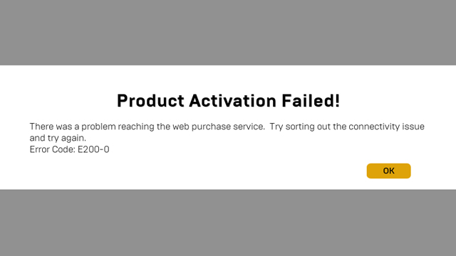 epic games store product activation failed