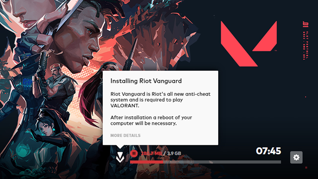 valorant download install size GB - vanguard and game