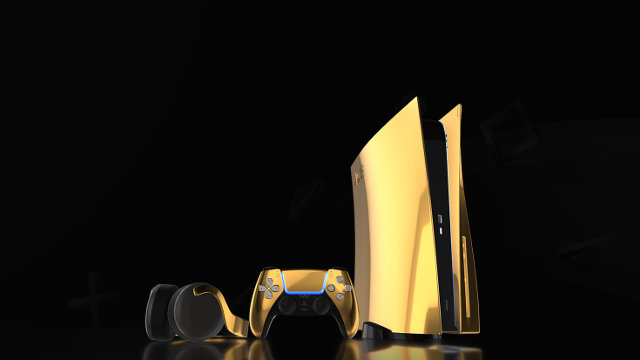 Gold PS5 pre-order console DualSense headphones