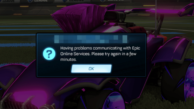 Rocket League problems communicating with Epic Online Services error fix