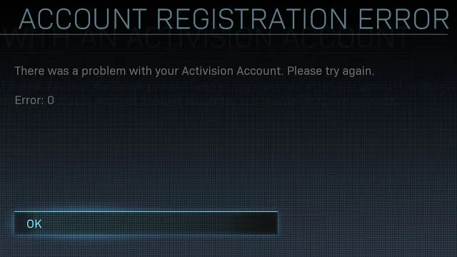 How to fix Activision account registration error 0