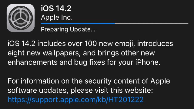iOS 14.2 update hotfix