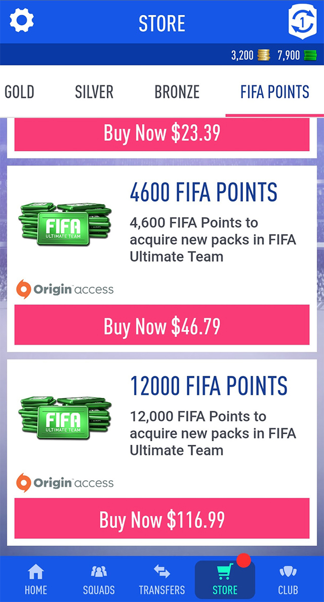 How to buy FIFA points on the web app for FIFA 21