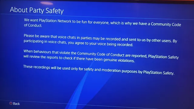 ps4 about party safety