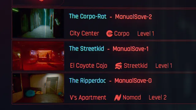 Cyberpunk 2077 Multiple Characters