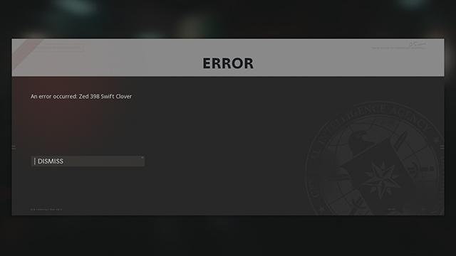 Call of Duty 'Zed 398 Swift Clover' error fix