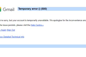 gmail your account is temporarily unavailable error 500 fix