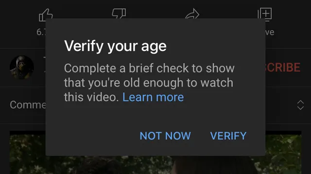 YouTube Verify My Age 