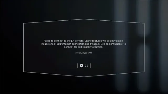 How to Star Wars Battlefront 2 error code 721 -