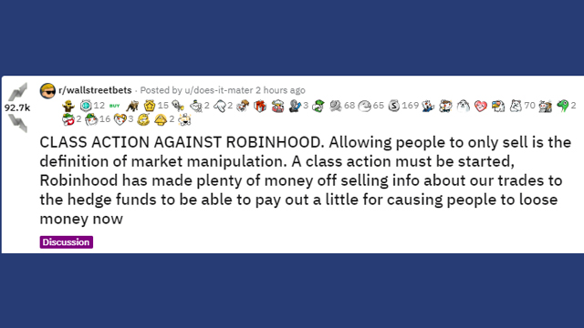 robinhood class action lawsuit gamestop