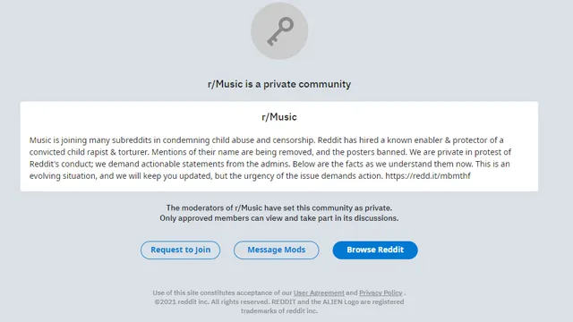 reddit is a private community