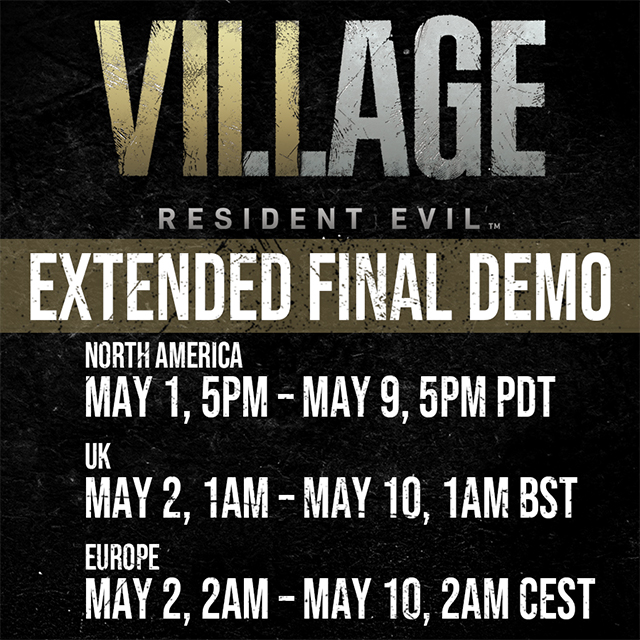 Resident Evil: Village demo times and platforms