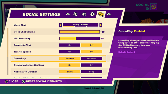Knockout City: How to turn off cross play