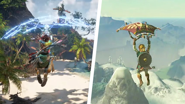 Horizon Forbidden West's glider and grappling hook show it learned from BOTW