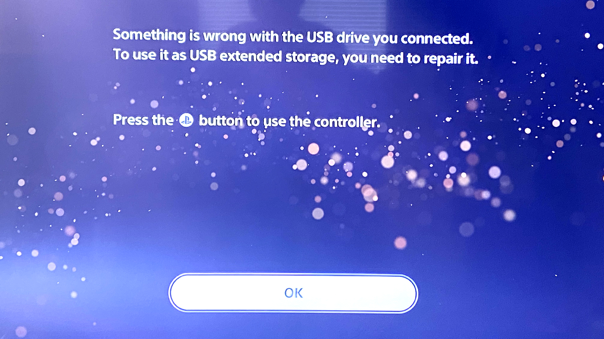 Something is wrong with the USB drive you connected