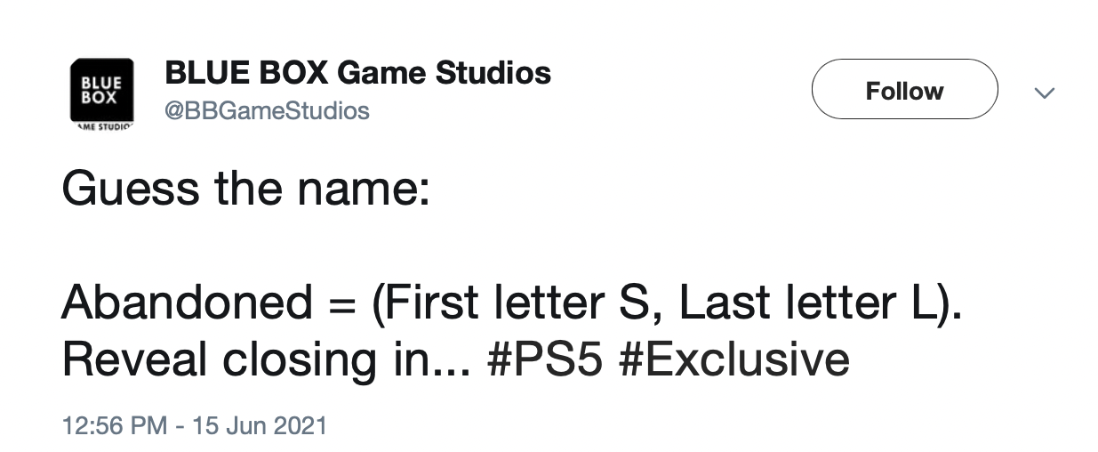 Blue Box Game Studios Silent Hill Tweet