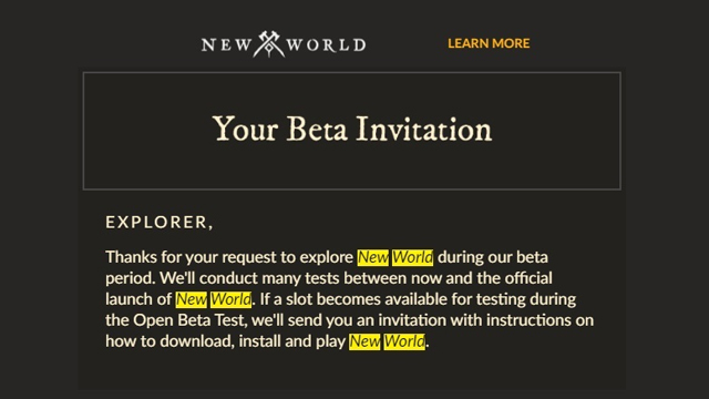 New World open beta