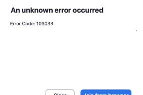 Zoom error code 103033