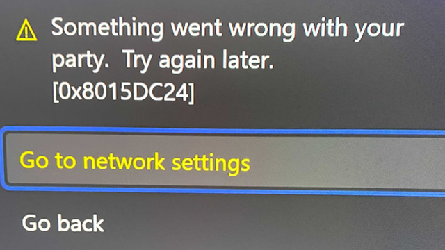 Xbox 'Something went wrong with your party' (0x8015DC24)
