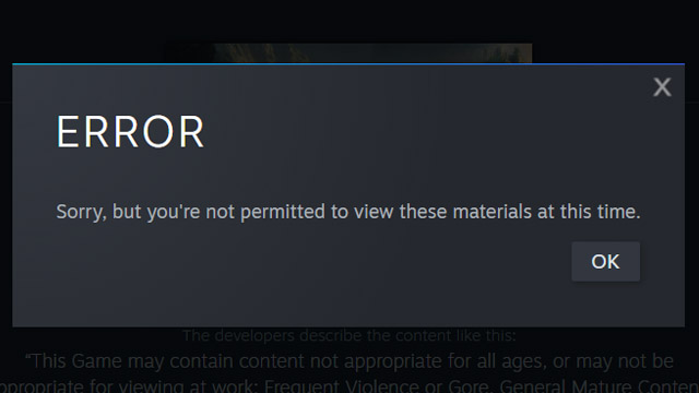 Steam Sorry you are not permitted error fix
