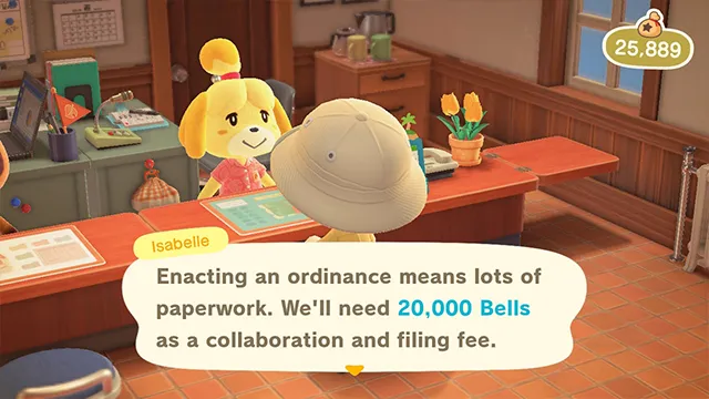 Animal Crossing New Horizons ordinance choice