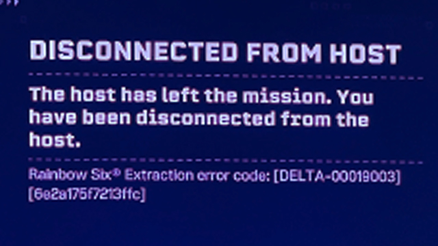 Rainbow Six Extraction 'Disconnected From Host' error fix