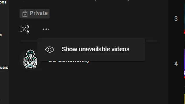 YouTube Unavailable videos are hidden