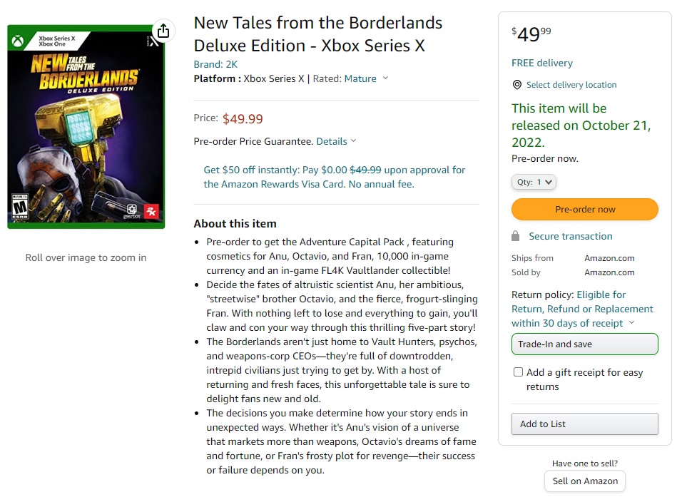 New Tales From - Borderlands Amazon Pre-Order, by Deluxe the Date, Release Revealed Edition GameRevolution