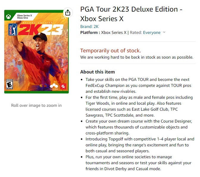 Revealed Release Tour Date, - PGA Deluxe Cover Edition, and 2K23 Tiger Woods GameRevolution