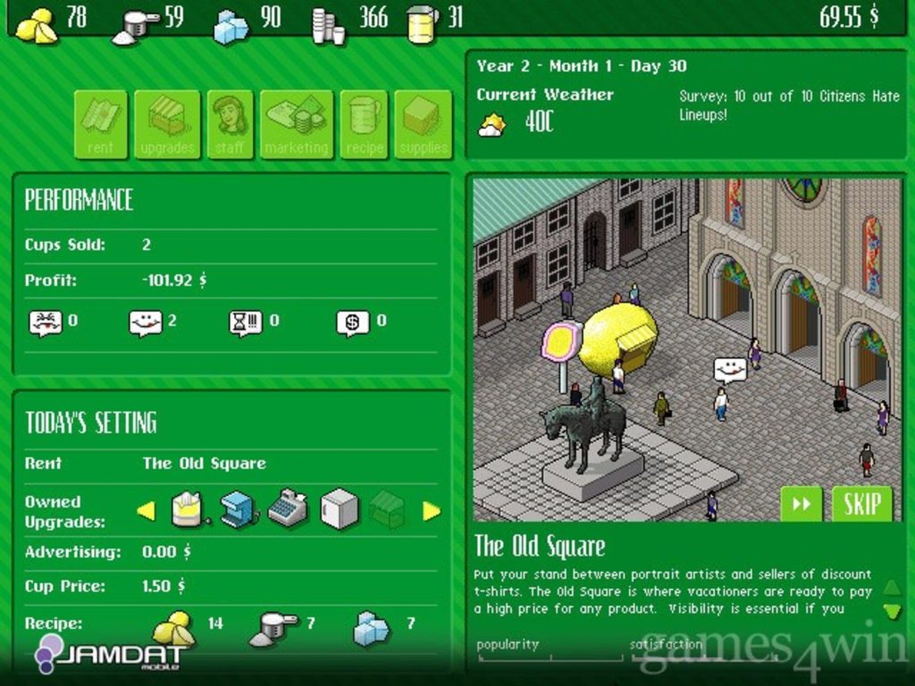 Lemonade Tycoon News, Guides, Walkthrough, Screenshots, and Reviews