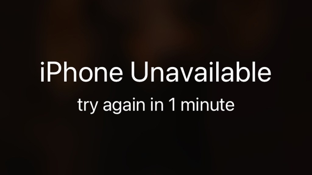 iPhone Unavailable Try Again in 1 Minute