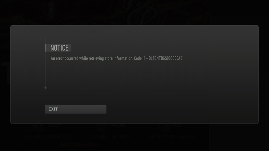 Warzone 2 'Error Occurred While Retrieving Store Information' Fix