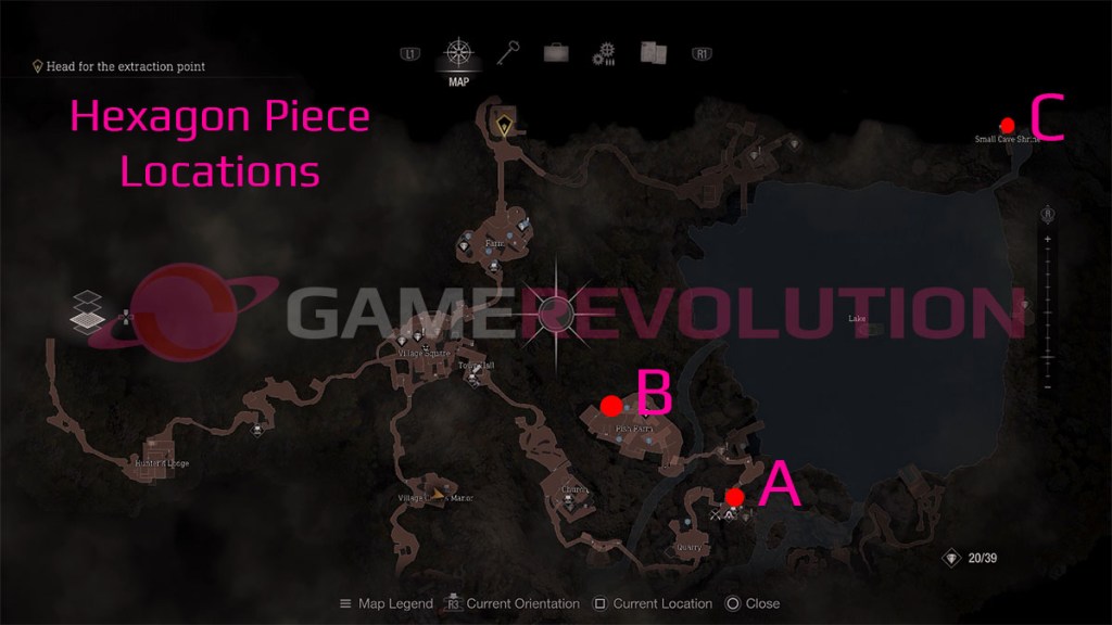 Resident Evil 4 Remake Hexagon Piece Locations Map