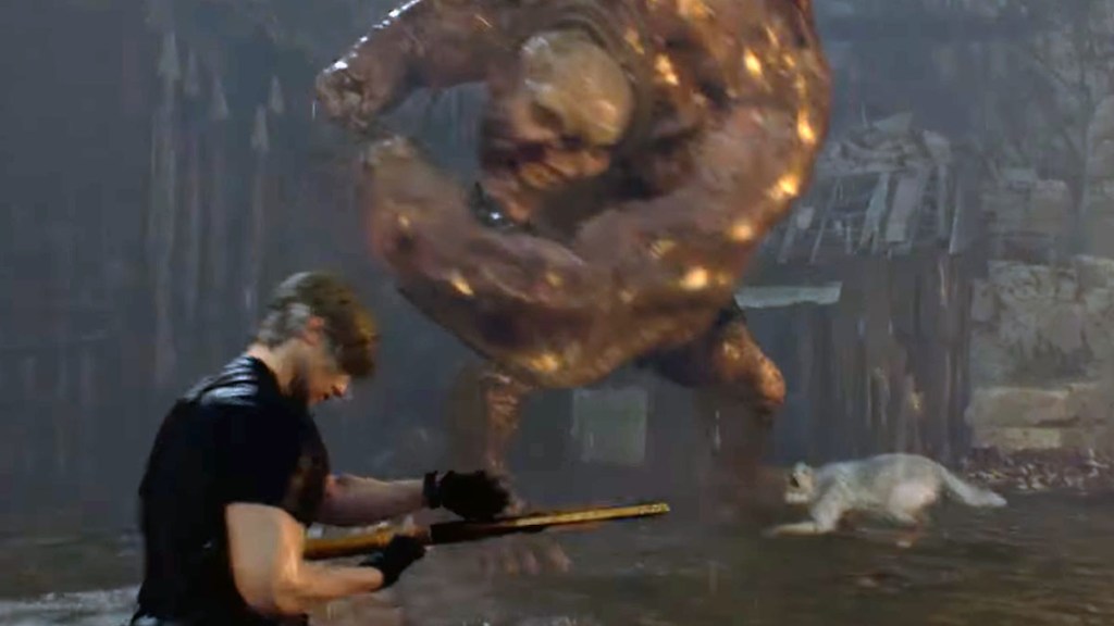 Resident Evil 4 remake Quarry boss El Gigante and Dog