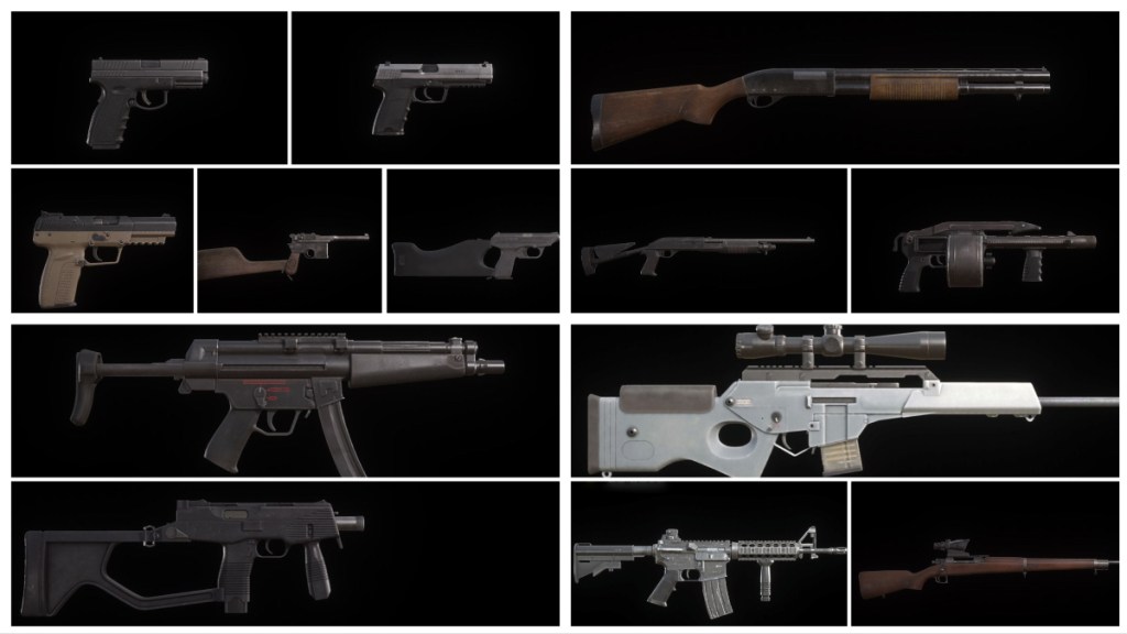 Resident Evil 4 remake all weapons list real life guns